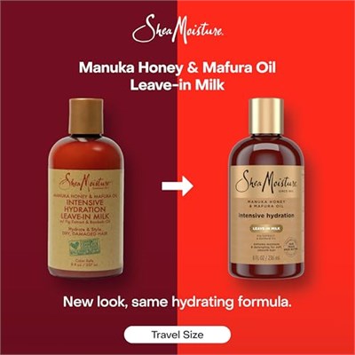 SHEA MOISTURE Hidrasyon Saç Sütü Kuru Saçlar İçin Manuka Bal ve Mafura Yağı, Nemlendirici ve Tarz Saçlar için 8 oz