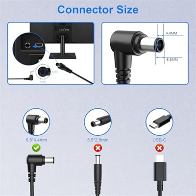 Shefor Güç Kaynağı 14V Samsung Monitör ile Uyumlu U28E590D S22D300HY S27D390H C24F396FHU S24D390HL S24D300 S24B150BL SyncMaster LCD/TFT 770 760V 1501MP Ekran Güç Kablosu Güç Adaptörü Şarj Cihazı