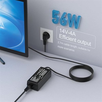 Shefor Güç Kaynağı 14V Samsung Monitör ile Uyumlu U28E590D S22D300HY S27D390H C24F396FHU S24D390HL S24D300 S24B150BL SyncMaster LCD/TFT 770 760V 1501MP Ekran Güç Kablosu Güç Adaptörü Şarj Cihazı