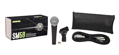 Shure SM58 Kardiyot Dinamik Vokal Mikrofonu, 25 XLR Kablo, Pnömatik Şok Montajı, Dahili Pop Filtreli Küre Örgü Izgara, A25D Mikrofon Klipsi, Saklama Çantası, 3-pin XLR Konnektör (SM58-CN)