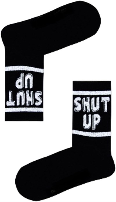 Shut Up Yazılı Desenli Tenis Kolej Çorap-1