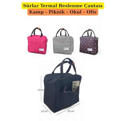 Sıcak ve Soğuk Gıda Taşıma Termal Çanta – Piknik, Kamp, Yolculuk, Okul ve Ofis İçin Pratik Çözüm (Siyah)