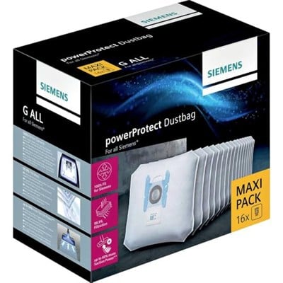 Siemens Powerprotect Elektrikli Süpürge Torbası Vz16Gall (16 Adet), Kilitli, Verimli Motor Koruması, %50 Daha Uzun Kullanım Süresi, Vs08, Vs01 Hariç Tüm Üretim Serileri