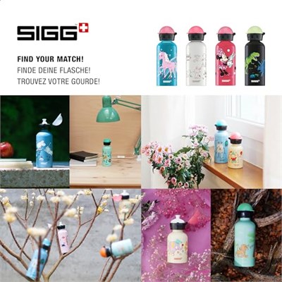 Sigg Alüminyum çocuk içecek şişesi – KBT Bella Unicorn – sızdırmaz – tüy kadar hafif – BPA içermez – iklim açısından zararsız sertifikalı – açık mavi – 0,4 l