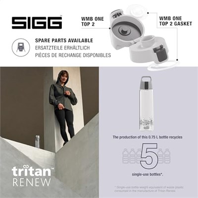 SIGG Total Clear ONE MyPlanet Trinkflasche, BPA-freie und auslaufsichere Trinkflasche, bruchfeste Sport Trinkflasche aus Tritan mit Fruchtfilter