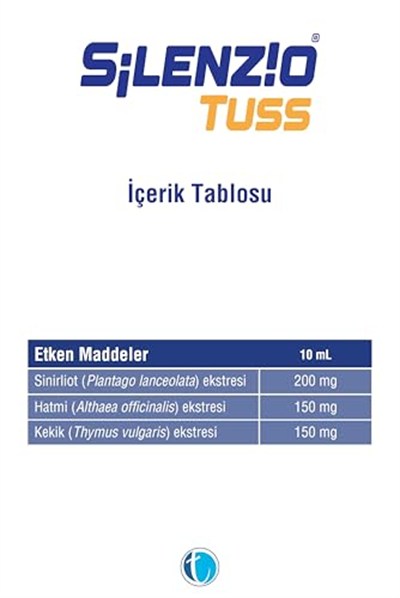 Silenzio Tuss Öksürük Şurubu 100 Ml
