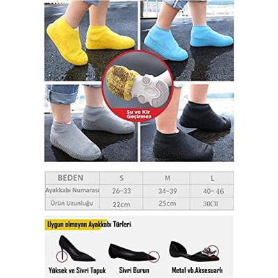 Silikon Ayakkabı Kılıfı Kaymaz Su Kir Geçirmez