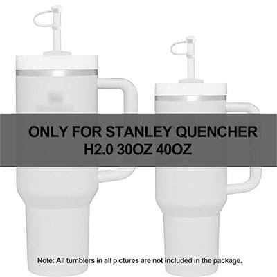 Silikon Dökülme Durdurucu Seti Stanley Cup 2.0 30oz ve 40 oz Hasır Kapaklı (2li Set, Şeffaf)