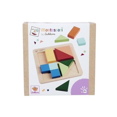 Simba, 100006032, Eichhorn Montessori Şekil Bulmacası, Özel Şekilli, 12 Blok, 13 Parça, Eğitici ve Öğretici, Ahşap Tasarım