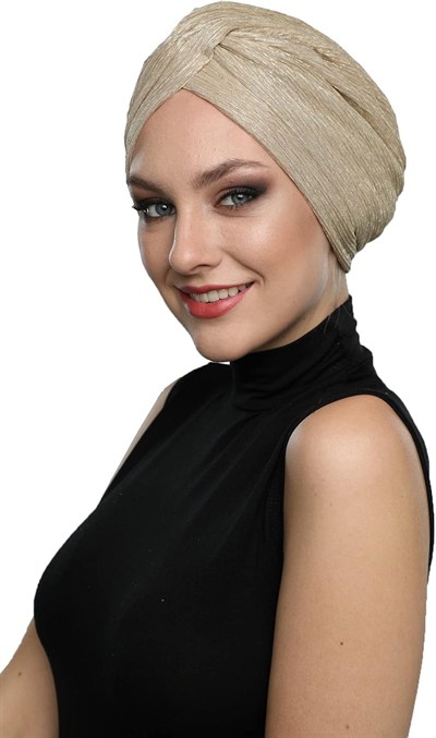 Simli Çapraz Astarlı Hazır Türban Tesettür Bone