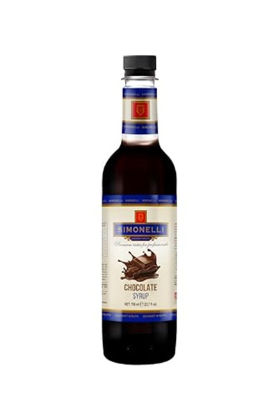 SIMONELLI CHOCOLATE Kahve ve Kokteyl Şurubu 700 ml 4lü Set Karamel+Vanilya+Çikolata+Beyaz Çikolata + 4 Adet Pompa