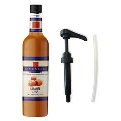SIMONELLI CHOCOLATE Kahve ve Kokteyl Şurubu Karamel Aromalı + Vanilya Aromalı 70 CL + 2 ADET POMPA