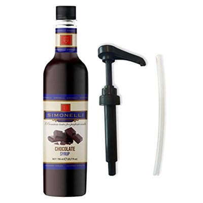 SIMONELLI CHOCOLATE Kahve ve Kokteyl Şurubu Çikolata Aromalı + Beyaz Çikolata Aromalı 700 ml + 2 ADET POMPA