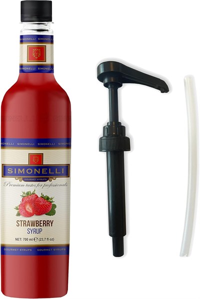 SIMONELLI Kahve Şurubu Çilek Aromalı 70 cl + POMPA