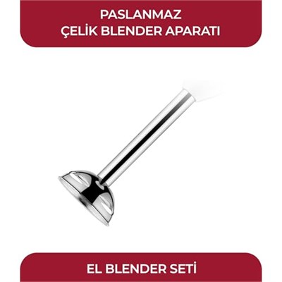 Sinbo SHB-3102 El Blenderi Çubuk Blender, Paslanmaz Çelik Uç, Ölçü Kabı Dahil, Çorba Sos Püre Smoothie Hazırlama, Ergonomik Tutuş, Beyaz