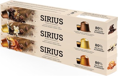 Sirius Premium Aromalı Kapsül Kahve 3lü Set (Karamel-Vanilya-Çikolata)