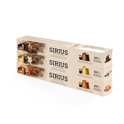 Sirius Premium Aromalı Kapsül Kahve 3lü Set (Karamel-Vanilya-Çikolata)