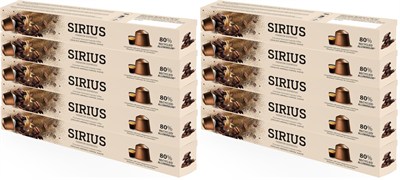 Sirius Premium Çikolata Aromalı Kapsül Kahve 5li Set (50 Adet) (2 paketi)