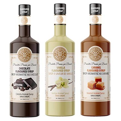 Sirius Premium Çikolata, Karamel, Vanilya Aromalı Şurup 3lü Set (3x700 ml)
