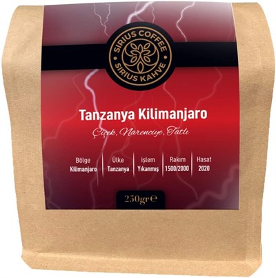 Sirius Premium Kahve Tanzanya Kilimanjaro 250 gr - Çekirdek