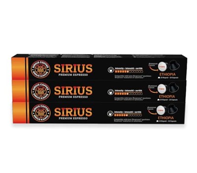 Sirius Premium Single Kapsül Kahve Ethiopia (Nespresso Uyumlu) 3lü Set (30 Kapsül)