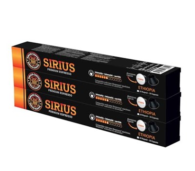 Sirius Premium Single Kapsül Kahve Ethiopia (Nespresso Uyumlu) 3lü Set (30 Kapsül)