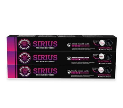 Sirius Premium Single Kapsül Kahve Guatemala (Nespresso Uyumlu) 3lü Set (30 Kapsül)