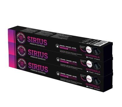 Sirius Premium Single Kapsül Kahve Guatemala (Nespresso Uyumlu) 3lü Set (30 Kapsül)
