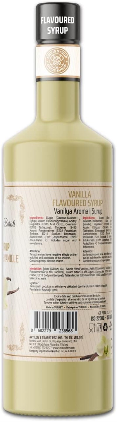 Sirius Premium Vanilya Aromalı Şurup 700 ml
