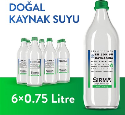Sırma Ecofriendly Cam Şişe Su 6x750 ml