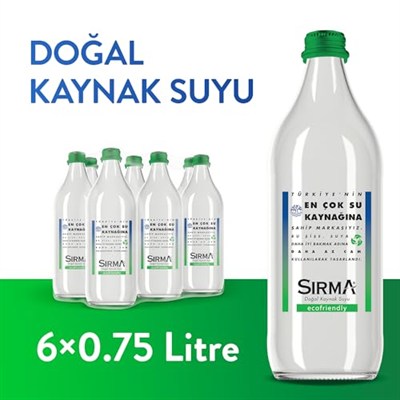 Sırma Ecofriendly Cam Şişe Su 6x750 ml