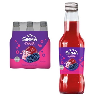 Sırma Karma Karadut ve Kiraz Çiçeği Aromalı Vişneli Doğal Maden Suyu 6x250 ml
