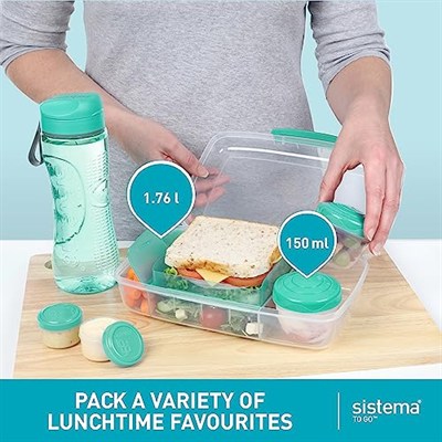 Sistema Bento Kutusu Meyveli / Yoğurtlu Çömlek, Çok Renkli, Çubuk Litre İle (Karışık Renkler)