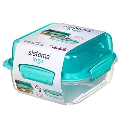 Sistema Lunch-Stack, kare, 1,24 l, polipropilen, farklı renklerde