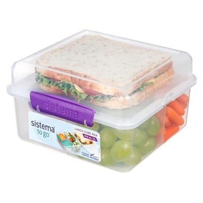 Sistema TO GO Beslenme Kutusu Cube Max | 2 L Bento-Box Tarzı Yemek Kabı Bölücülü ve Sızdırmaz Yoğurt Tenceresi | BPA İçermez | Çeşitli Renklerde