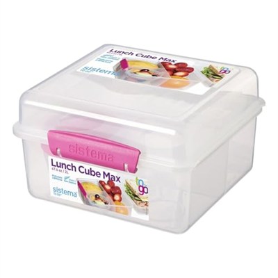Sistema TO GO Beslenme Kutusu Cube Max | 2 L Bento-Box Tarzı Yemek Kabı Bölücülü ve Sızdırmaz Yoğurt Tenceresi | BPA İçermez | Çeşitli Renklerde