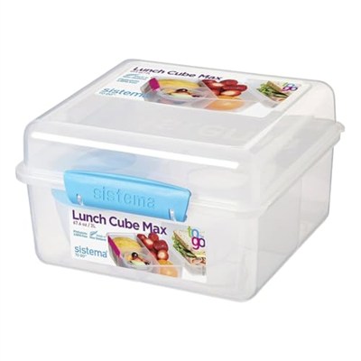 Sistema TO GO Beslenme Kutusu Cube Max | 2 L Bento-Box Tarzı Yemek Kabı Bölücülü ve Sızdırmaz Yoğurt Tenceresi | BPA İçermez | Çeşitli Renklerde