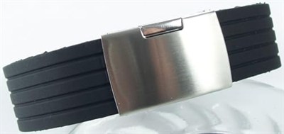 Siyah 1. Kalite Klipsli Kauçuk Silikon Saat Kordonu 20mm 22mm 24mm Akıllı Pimli Saat Kayışı