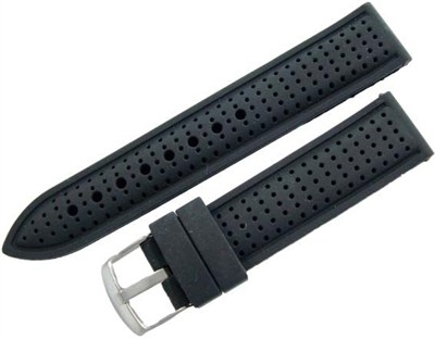 Siyah 20mm Silikon Spor Saat Kordonu Slikon Saat Kayışı Medium Bo