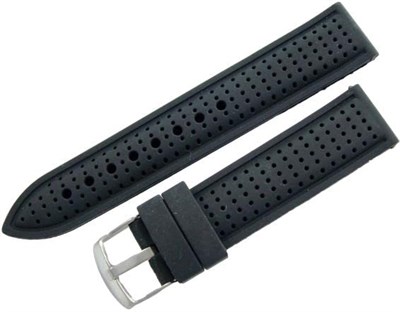 Siyah 24mm Kauçuk Silikon Spor Saat Kordonu Slikon Saat Kayışı