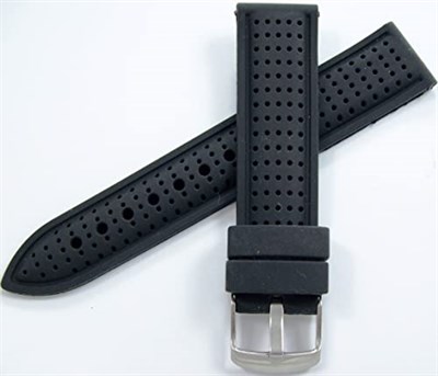 Siyah 24mm Kauçuk Silikon Spor Saat Kordonu Slikon Saat Kayışı