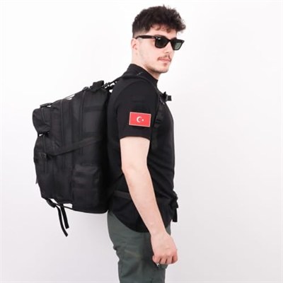 Siyah 42 Lt Taktik Outdoor Sırt Çantası,MOLLE Sistemli, Suya Dayanıklı, Çok Gözlü, Outdoor, Kamp, Avcılık, Günlük Kullanım, Erkek, Kadın