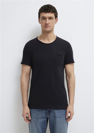 Siyah Basic Tişört Fitted/Vücuda Oturan Kesim 062772-26341