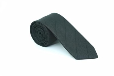 Siyah Çizgili Kravat Mendil Set