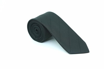 Siyah Çizgili Kravat Mendil Set