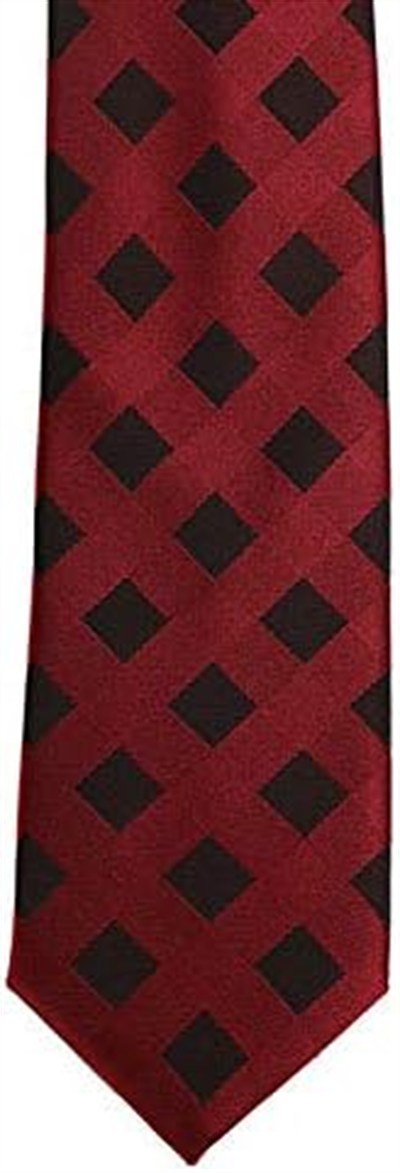 Siyah Kareli Bordo Slim Kravat SKS-3