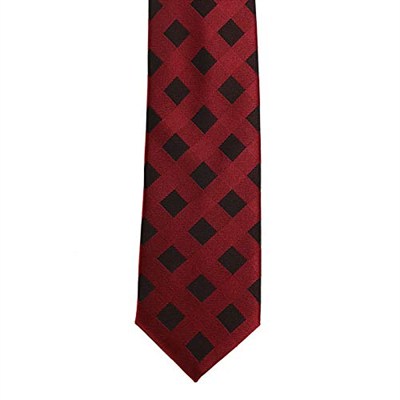 Siyah Kareli Bordo Slim Kravat SKS-3