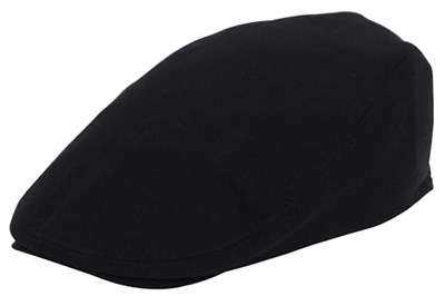 Siyah Kasket Pamuklu London Flat Cap Şapka