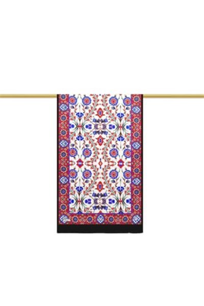 Siyah Kırmızı Selçuk Desen Fular