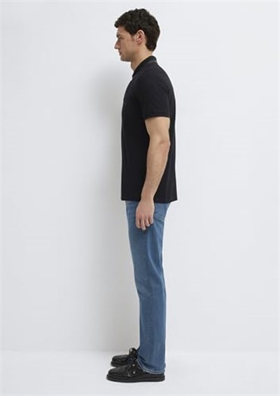 Siyah Polo Tişört Fitted/Vücuda Oturan Kesim 0611829-900